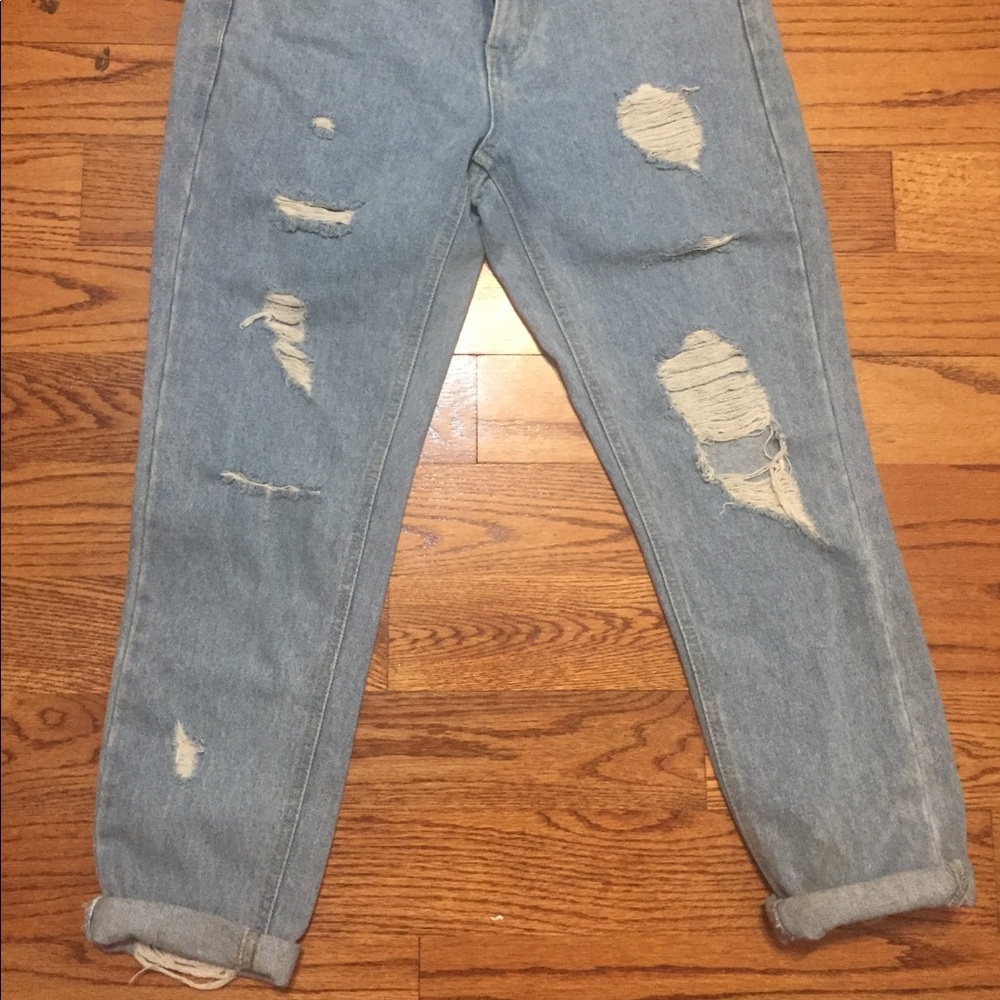 High waisted denim jeans